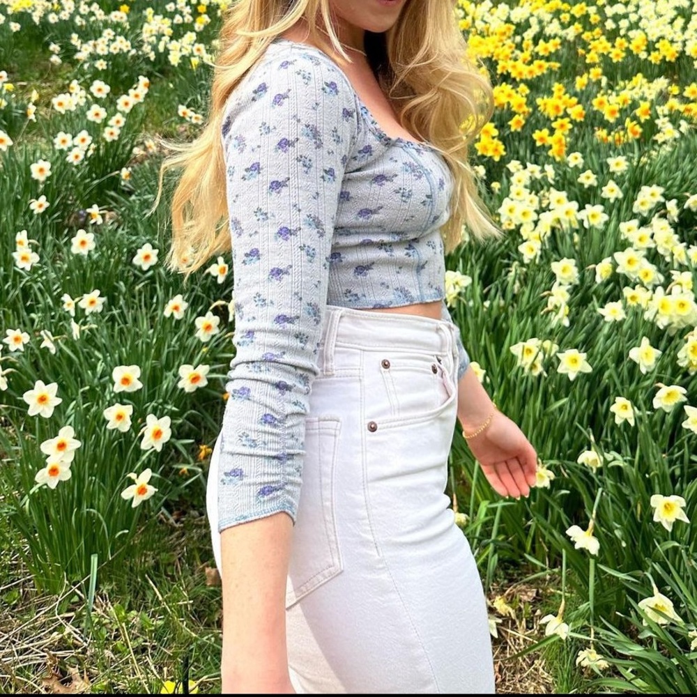 FOR LOVE & LEMONS Printed Pointelle Top - Picture 4 of 10